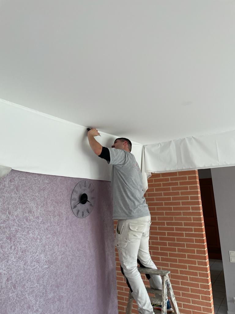 Plafond tendu - rendu net en rénovation, Tarn-et-Garonne